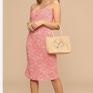 Rouje Red and White Midi Dress
